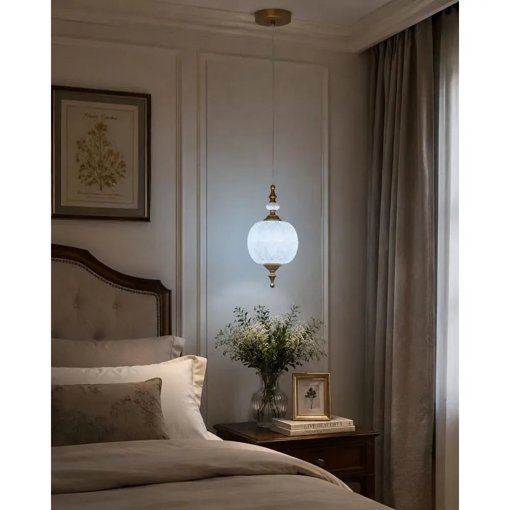 Modern White Glass Pendant Light (6.3